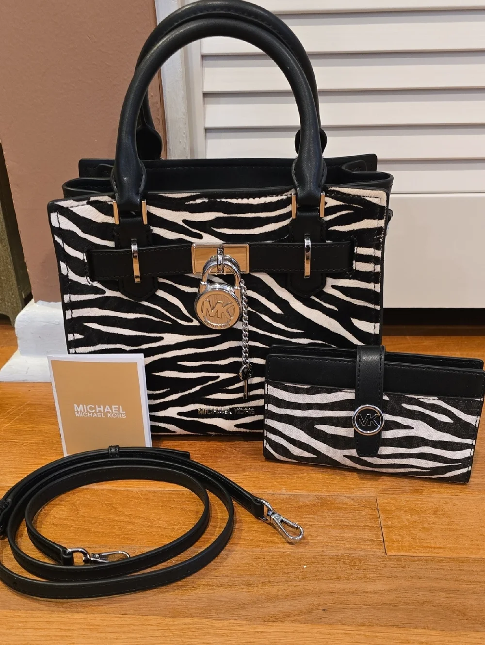 Michael Kors Zebra-Print Satchel & Wallet Set NWT - Picture 2 of 14